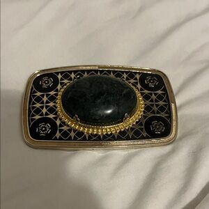 jade black and gold belt buckle